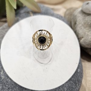 ANILLO ACERO OVAL PIEDRA  Joya de acero inoxidable