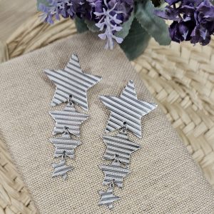 PENDIENTES FLOR Y CRISTAL  Joya de acero inoxidable