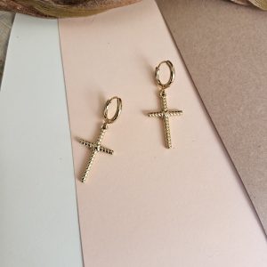 PENDIENTES FLOR Y CRISTAL  Joya de acero inoxidable