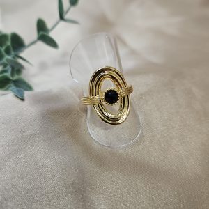 ANILLO ACERO OVAL PIEDRA  Joya de acero inoxidable