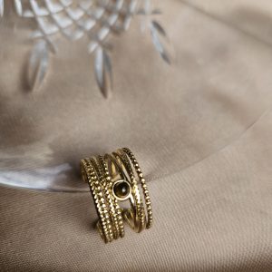 ANILLO ACERO OVAL PIEDRA  Joya de acero inoxidable