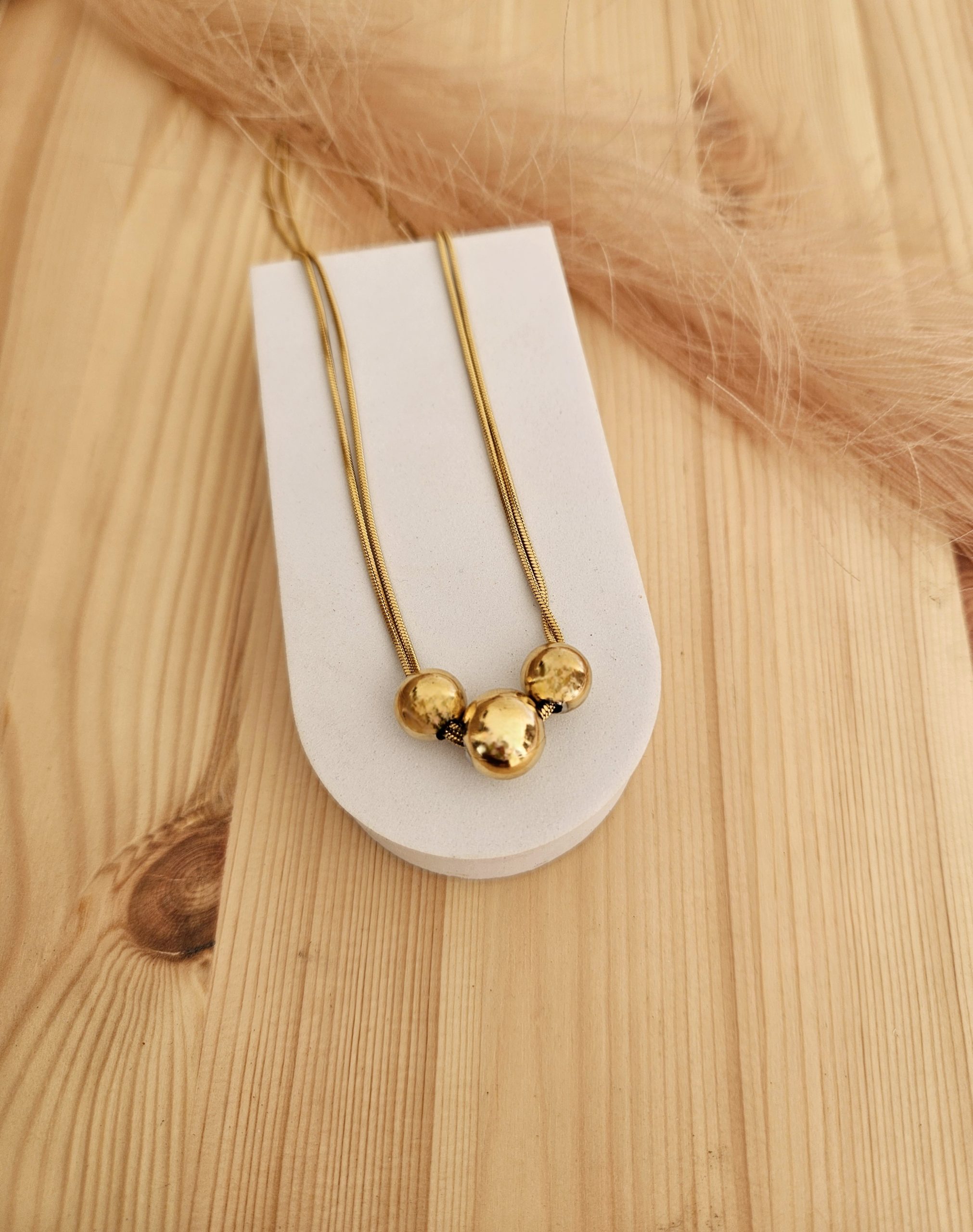 COLLAR ACERO TRIPLE BOLA Joya de acero inoxidable COLLAR ACERO TRIPLE BOLA Joya de acero inoxidable