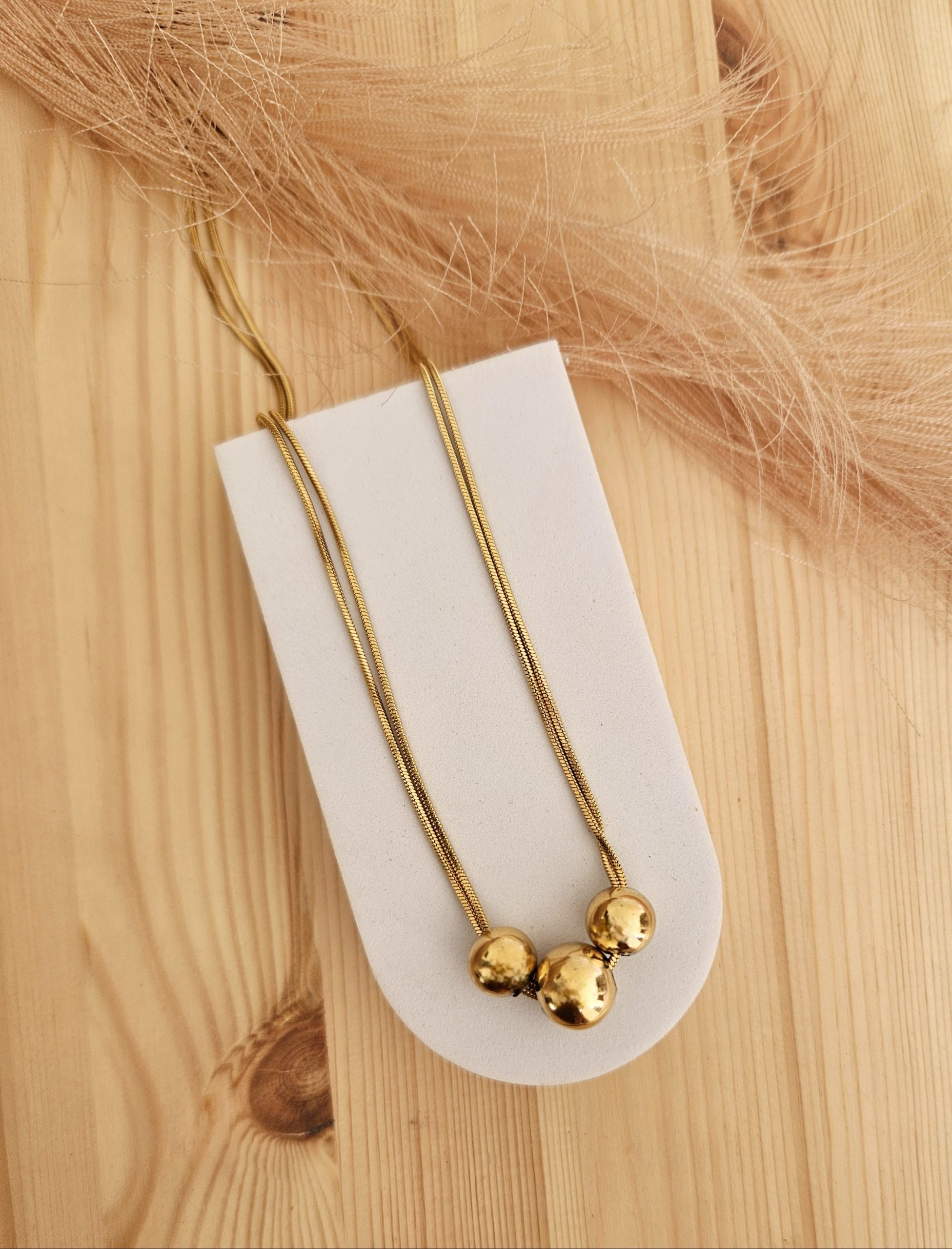 COLLAR ACERO TRIPLE BOLA Joya de acero inoxidable COLLAR ACERO TRIPLE BOLA Joya de acero inoxidable