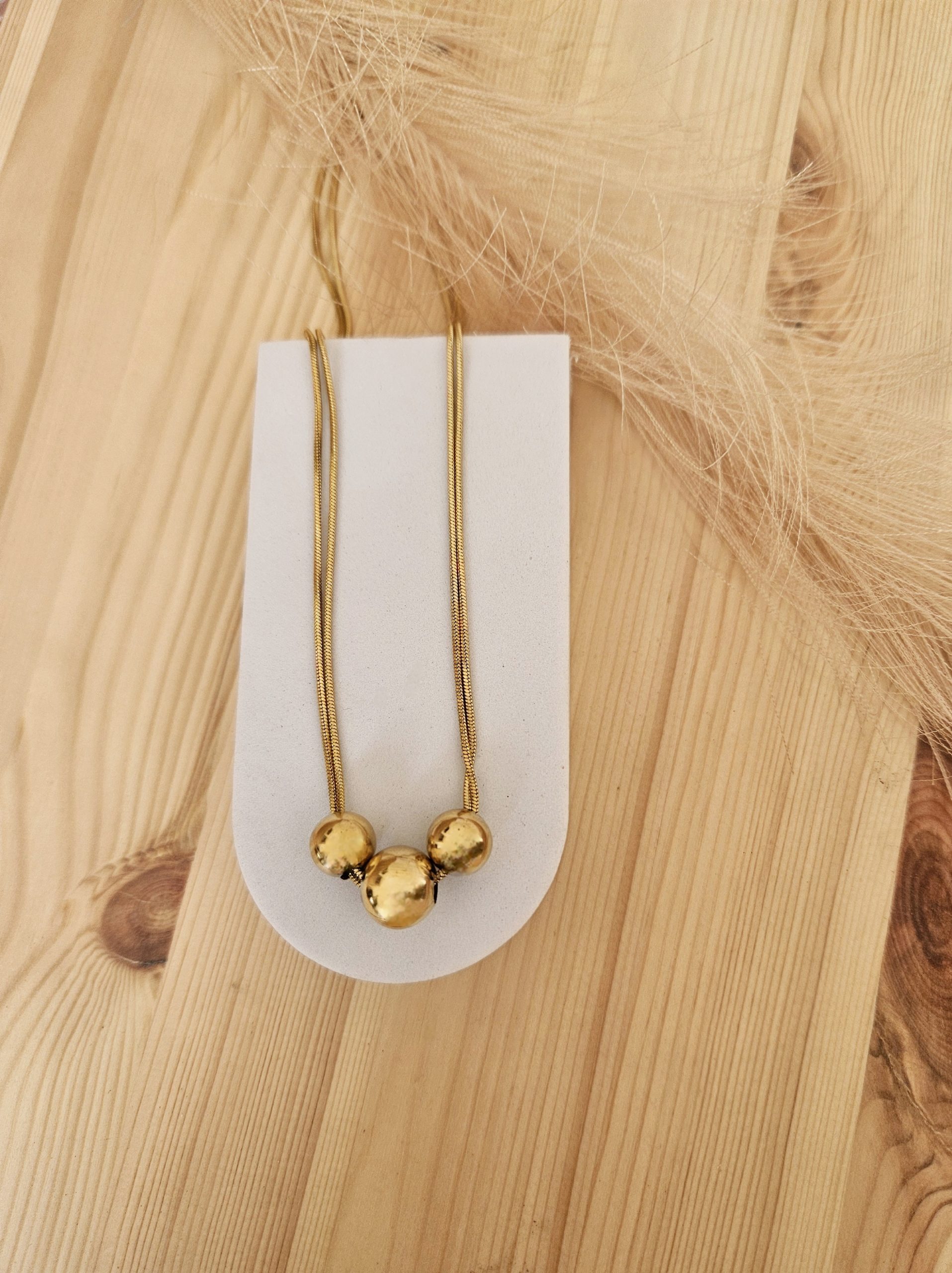 COLLAR ACERO TRIPLE BOLA Joya de acero inoxidable COLLAR ACERO TRIPLE BOLA Joya de acero inoxidable