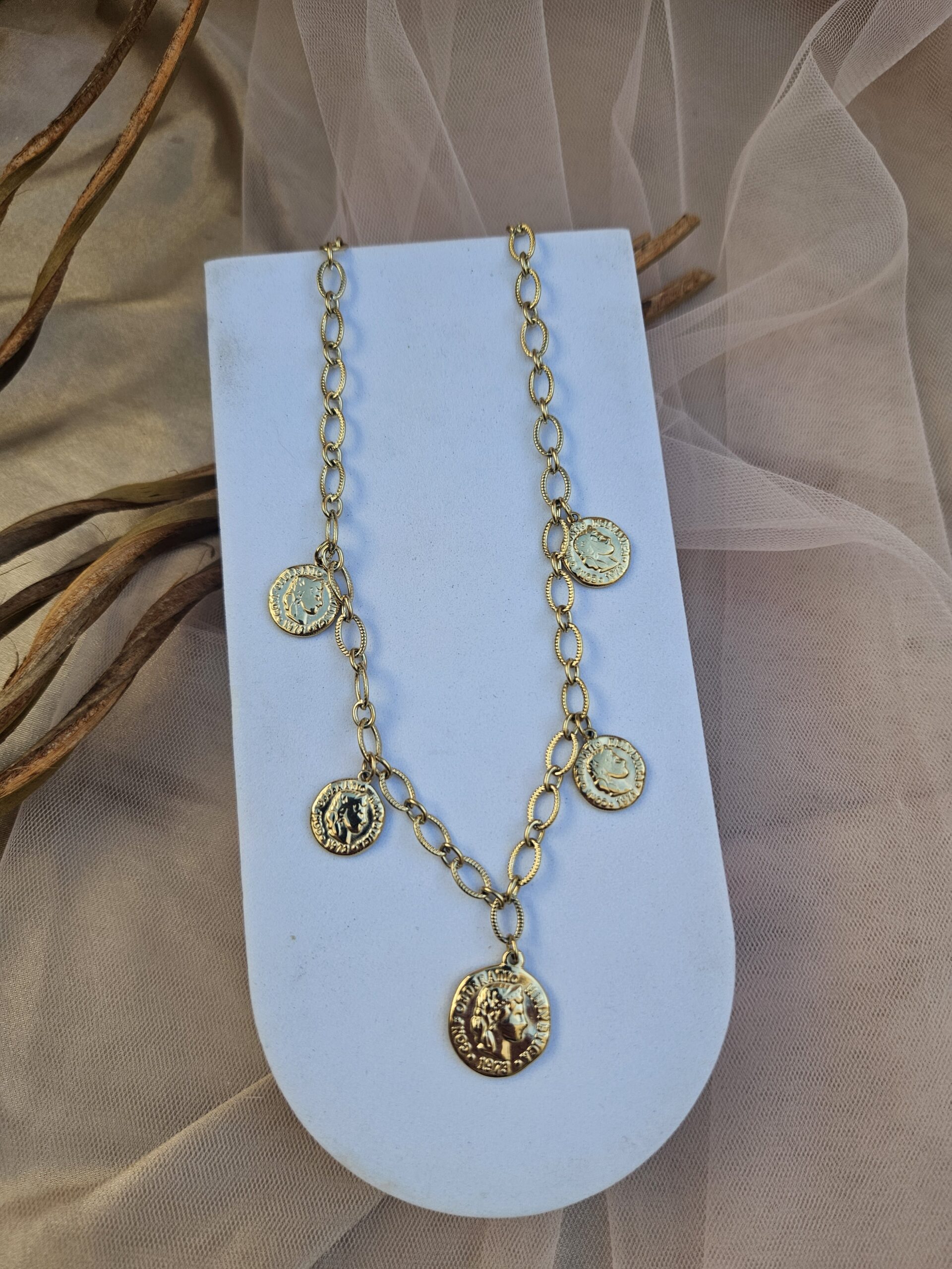 COLLAR ACERO MONEDAS Joya de acero inoxidable COLLAR ACERO MONEDAS Joya de acero inoxidable