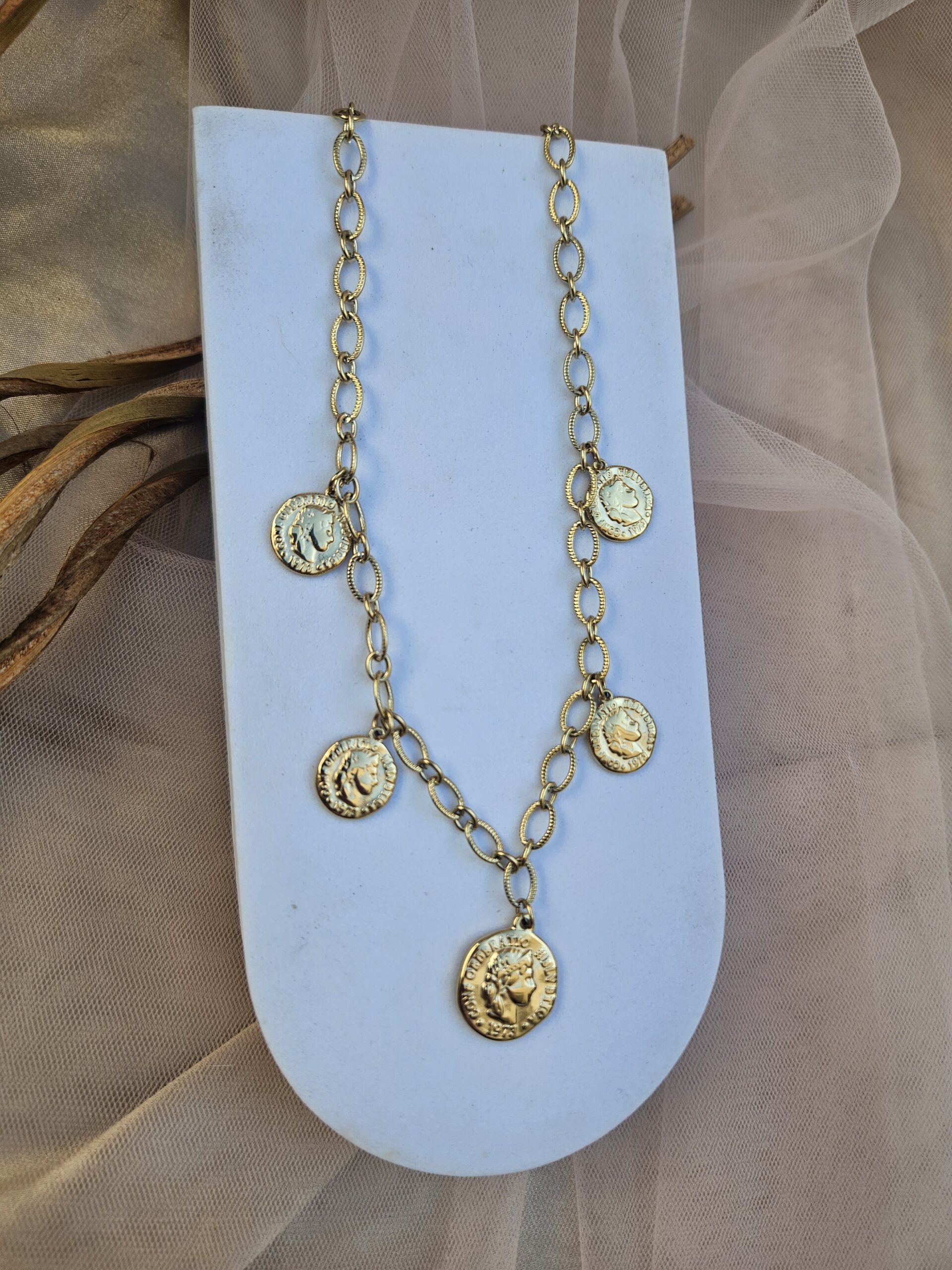 COLLAR ACERO MONEDAS Joya de acero inoxidable COLLAR ACERO MONEDAS Joya de acero inoxidable